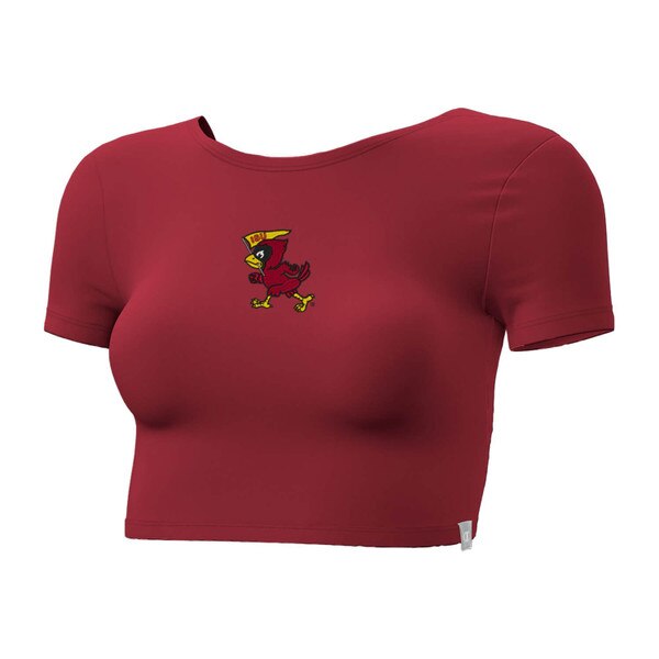 Champion Women's Pennant Cy Cardinal Twist Back Cropped Short Sleeve T-Shirt SMU